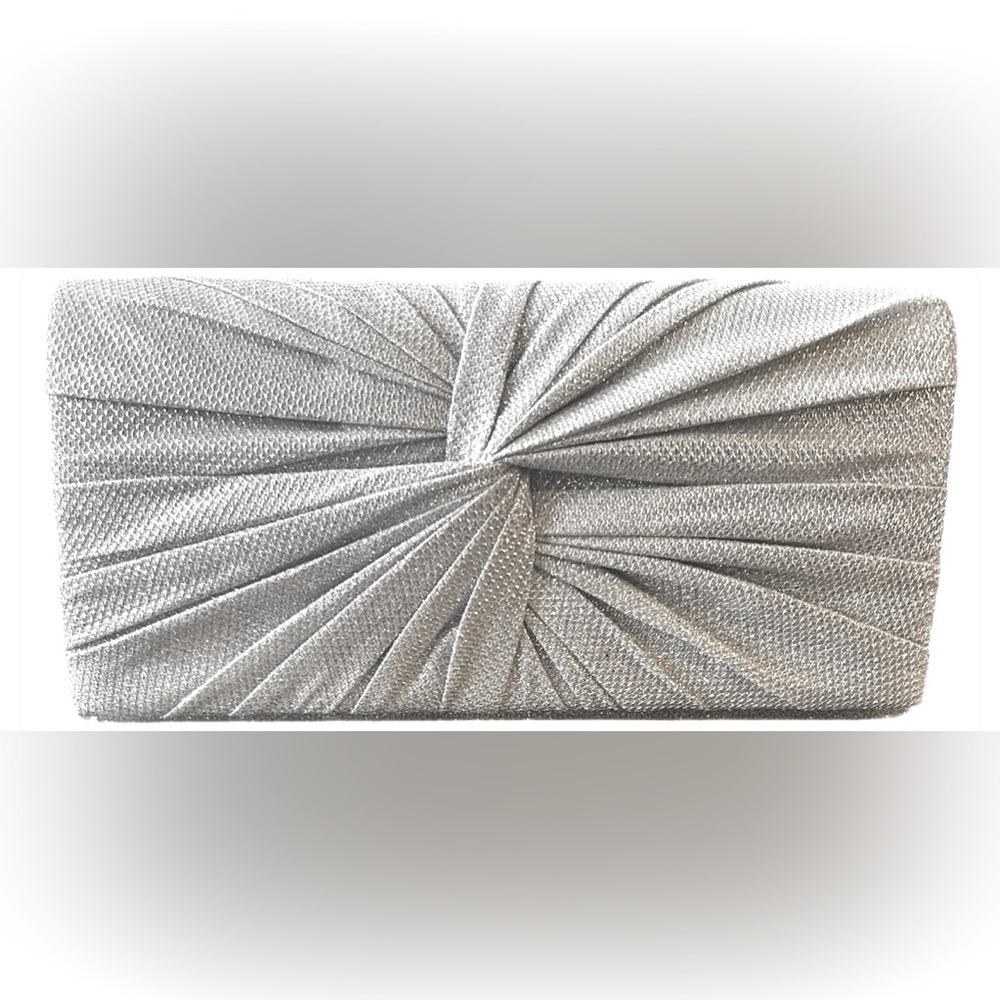 Sparkly Silver Clutch with Shoulder Strap